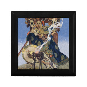 JC Leyendecker Queen Maeve Celtic Warrior Keepsake Box