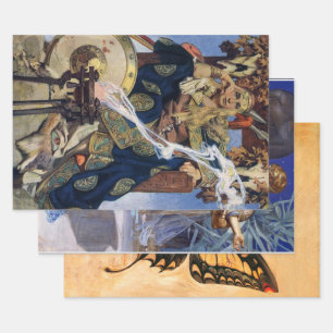 JC Leyendecker Queen Maeve Celtic Warrior Wrapping Paper Sheets