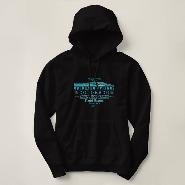 JCombs Colorado Springs, Colorado, Pikes Peak  Hoodie (Design Front)