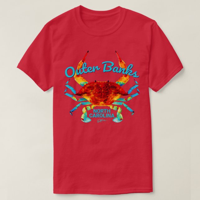 JCombs Outer Banks NC Blue Crab  T-Shirt (Design Front)
