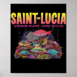 JCombs Saint Lucia Reef Coral Fish  Poster<br><div class="desc">JCombs Saint Lucia Reef Coral Fish Gift. Perfect gift for your dad,  mom,  papa,  men,  women,  friend and family members on Thanksgiving Day,  Christmas Day,  Mothers Day,  Fathers Day,  4th of July,  1776 Independent day,  Veterans Day,  Halloween Day,  Patrick's Day</div>