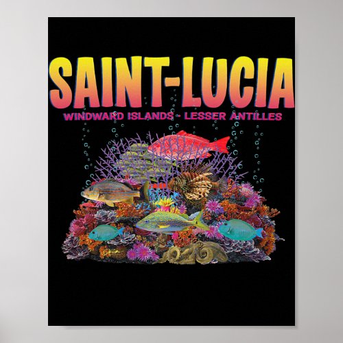 JCombs Saint Lucia Reef Coral Fish  Poster