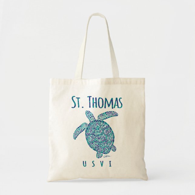 JCombs St. Thomas, USVI, Sea Turtle, Beach  Tote Bag (Front)
