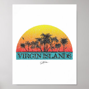 Jcombs_ Virgin Islands Sun With Palm Trees _1 Poster