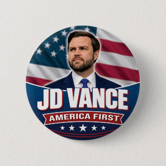 JD Vance 2028 America First Campaign Rally Button