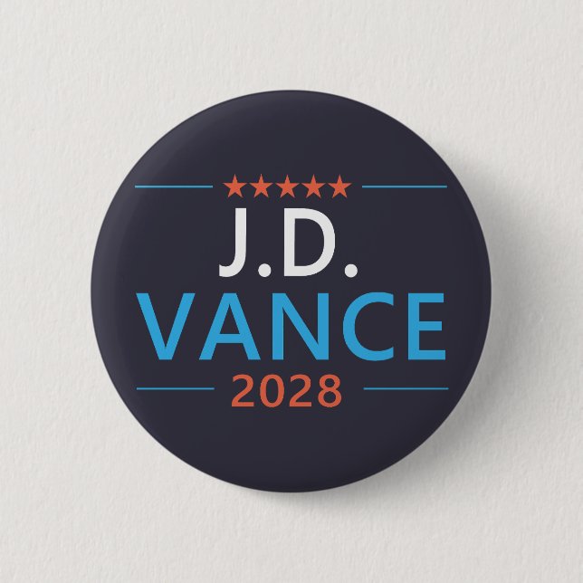 JD Vance 2028 Republican Patriotic Button (Front)