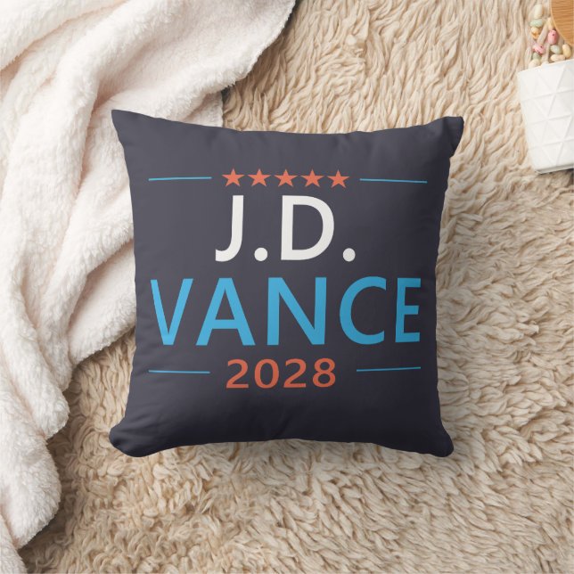 JD Vance 2028 Republican Patriotic Throw Pillow (Blanket)