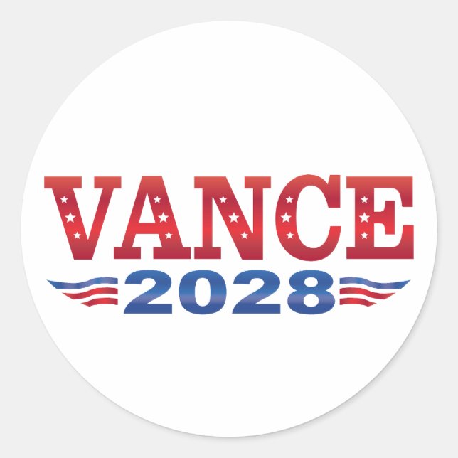 JD Vance President 2028 (bs) Classic Round Sticker (Front)