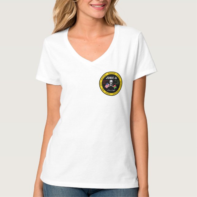 JDEC-A Women's V-neck T-shirt (Front/Back Logo) (Front)