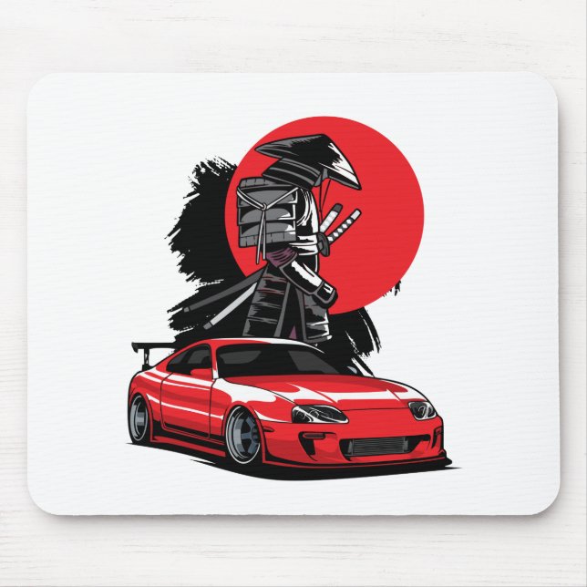 JDM Samurai Japanese Drift Car Supra Mouse Pad (Front)