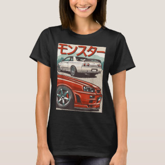 JDM Skyline R32 Car Tuning Japan Rising Sun Drift T-Shirt