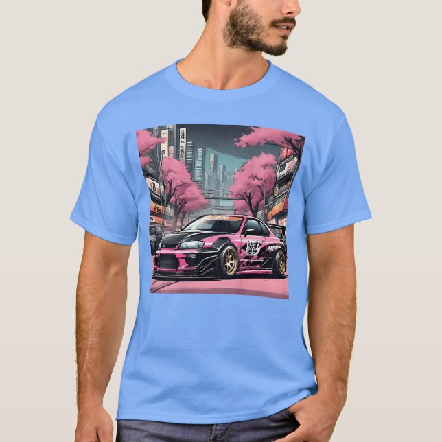 JDM Tokyo Skyline Retro Race Drift Tuning On The B T-Shirt (Front)