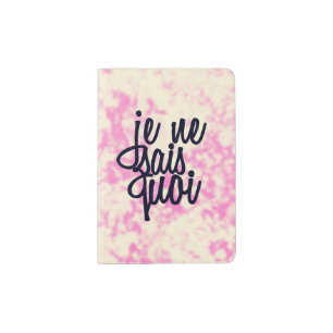"Je Ne Sais Quoi" French Quote on Girly Abstract Passport Holder