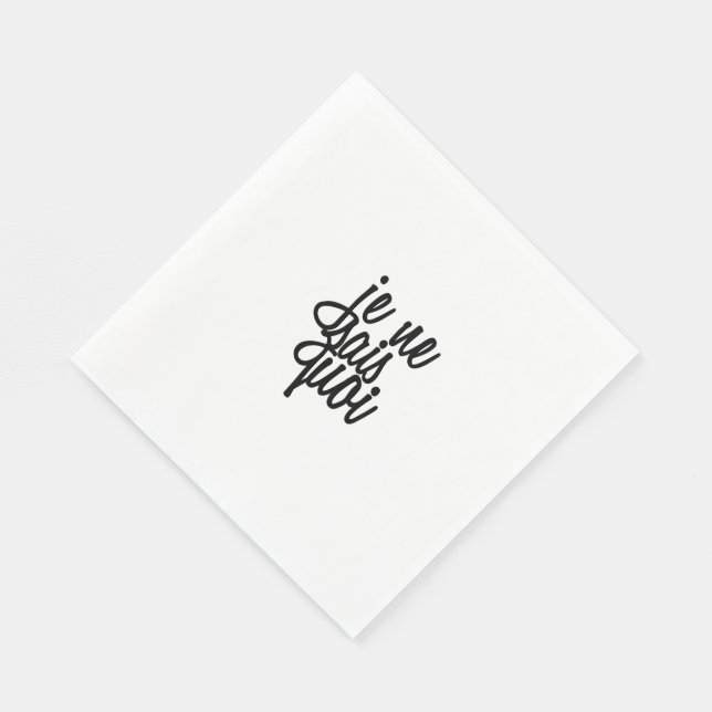 "Je Ne Sais Quoi" French Quote Paper Napkins (Corner)
