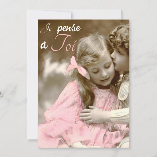  Je pense  a Toi _ vintage love  Card