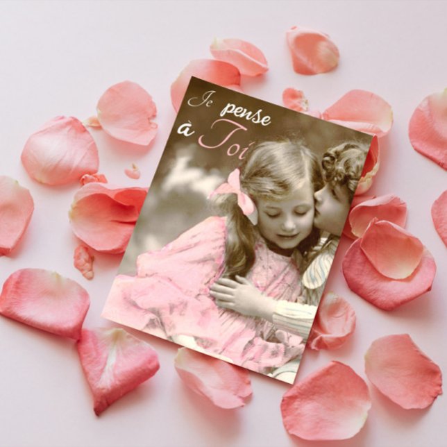  Je pense  a Toi - vintage love -magnetic  card (Creator Uploaded)