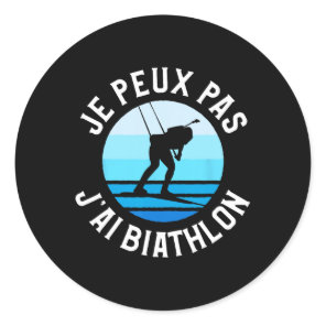 Je Peux Pas J'ai Biathlon Biathlete  Classic Round Sticker