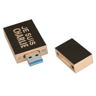 JE SUIS CHARLIE - national unity people Wood USB Flash Drive