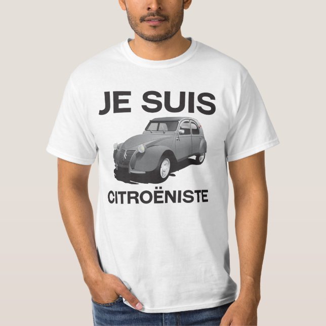 Je suis citroëniste - original gray 2CV T-Shirt (Front)