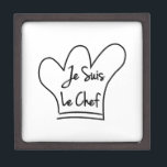 Je Suis Le Chef Jewelry Box<br><div class="desc">Chef's hat, toque blanche, cartoon style with French text.</div>