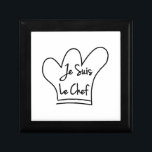 Je Suis Le Chef Keepsake Box<br><div class="desc">Chef's hat, toque blanche, cartoon style with French text.</div>