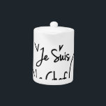 Je Suis Le Chef Teapot<br><div class="desc">Chef's hat,  toque blanche,  cartoon style with French text.</div>
