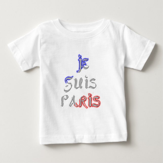 Je Suis Paris Art Print Baby T-Shirt (Front)