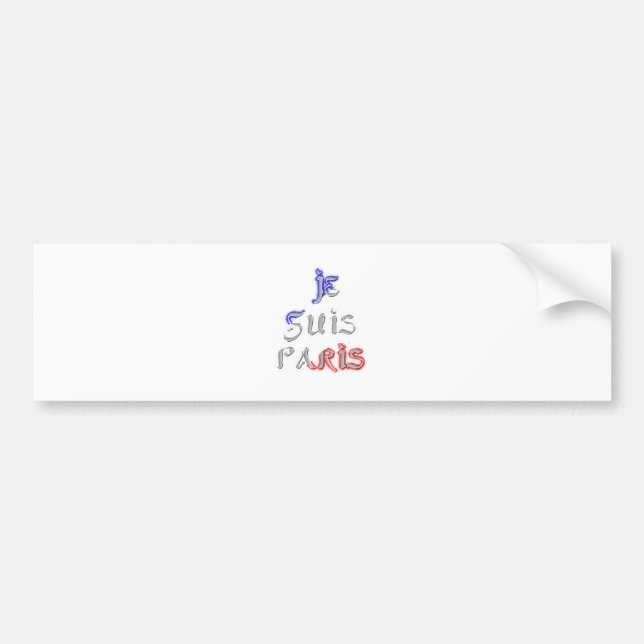 Je Suis Paris Art Print Bumper Sticker (Front)