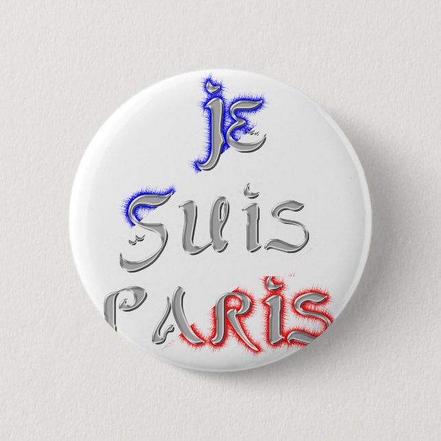 Je Suis Paris Art Print Button (Front)