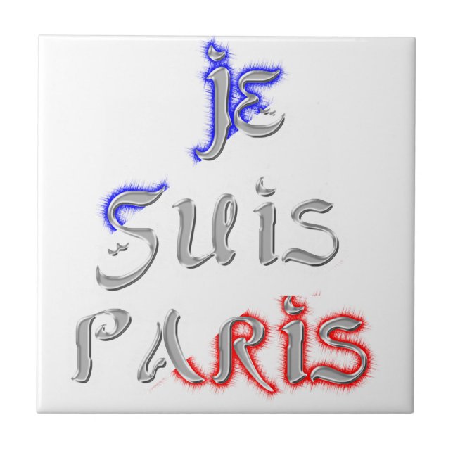 Je Suis Paris Art Print Ceramic Tile (Front)
