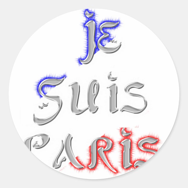 Je Suis Paris Art Print Classic Round Sticker (Front)