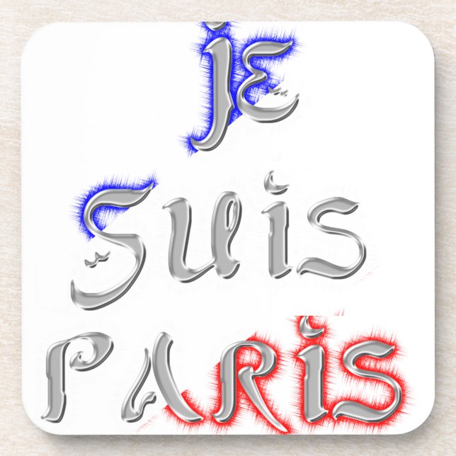 Je Suis Paris Art Print Coaster (Front)