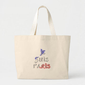 Je Suis Paris Art Print Large Tote Bag