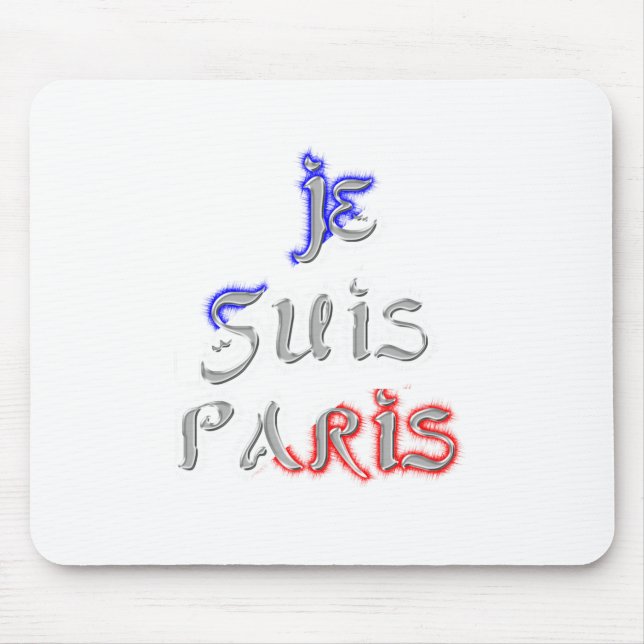 Je Suis Paris Art Print Mouse Pad (Front)