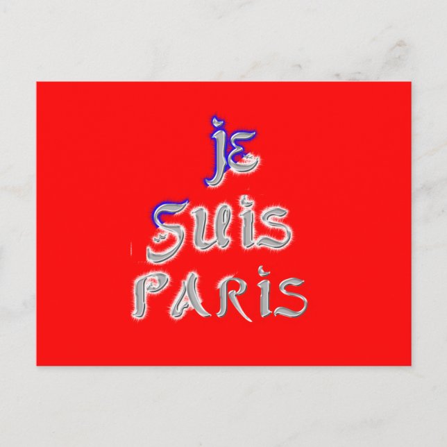 Je Suis Paris Art Print Postcard (Front)