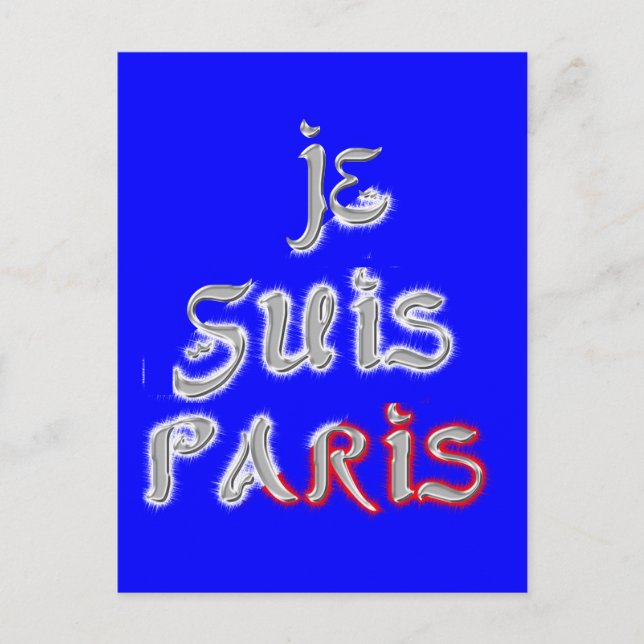 Je Suis Paris Art Print Postcard (Front)