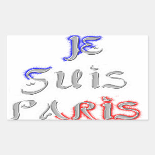 Je Suis Paris Art Print Rectangular Sticker