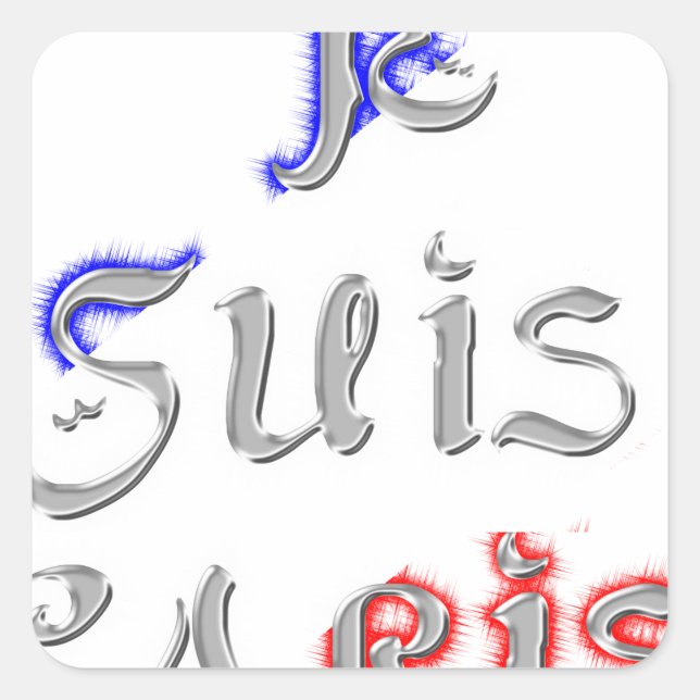 Je Suis Paris Art Print Square Sticker (Front)