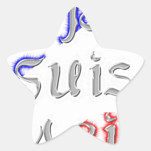 Je Suis Paris Embossed Flag Text  Art Design color Star Sticker