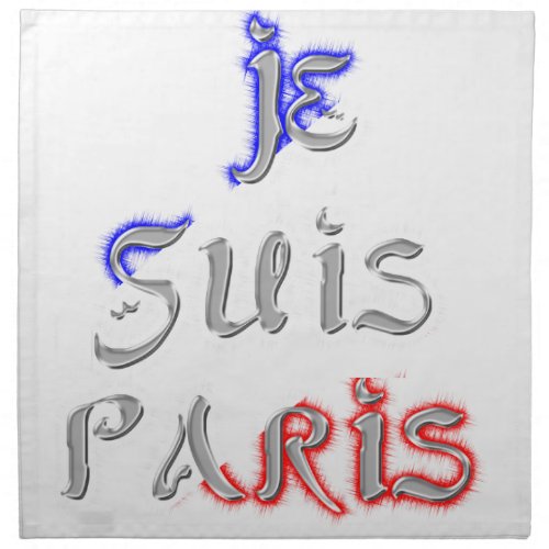 Je Suis Paris I love Paris Cloth Napkin