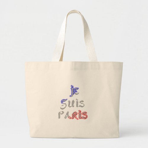 Je Suis Paris I love Paris Large Tote Bag