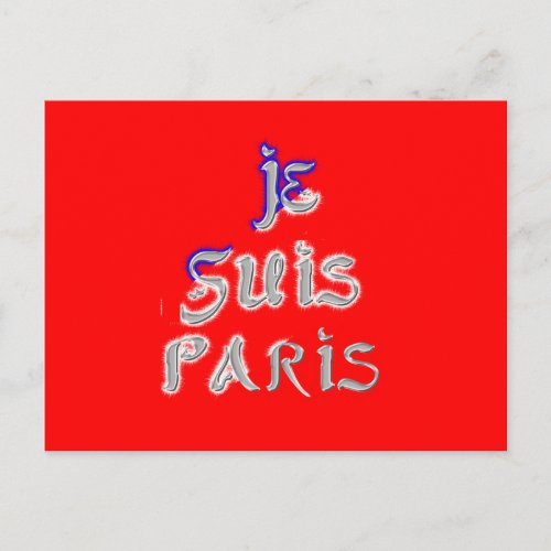 Je Suis Paris I love Paris Postcard Horizontal