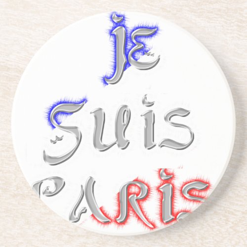 Je Suis Paris I love Paris Sandstone Coaster