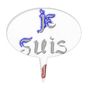 Je Suis Paris I Love Paris Text Art Print Cake Topper