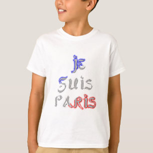 Je Suis Paris I Love Paris Text Art Print T-Shirt