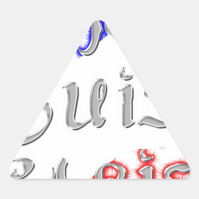 Je Suis Paris I Love Paris Text Art Print Triangle Sticker (Front)