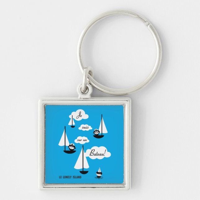 Je suis sur un Bateau! Keychain (Front)