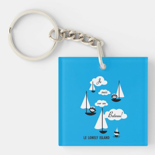 Je suis sur un Bateau Keychain