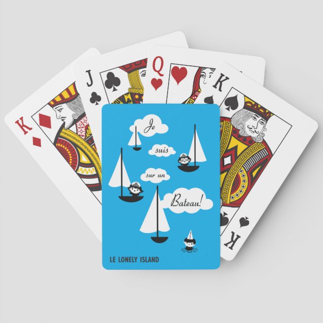 Je suis sur un Bateau! Poker Cards (Back)