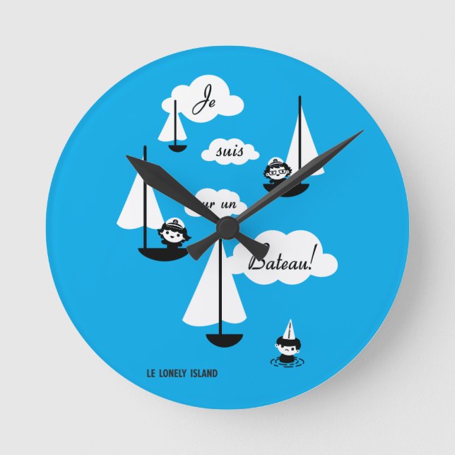 Je suis sur un Bateau! Round Clock (Front)